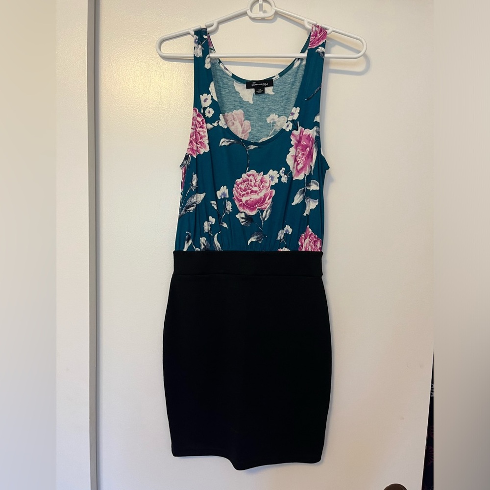 Blue and black dress